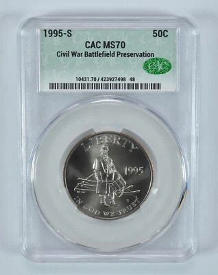 1995-S Civil War Battlefield Commemorative Half Dollar MS70 CAC - Image 1 of 4