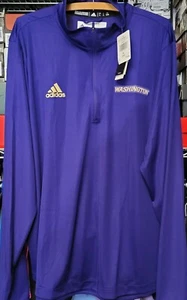 Nuevo Suéter Adidas Washington Huskies 1/4 Cremallera Tejido Púrpura Talla Para Hombre L (GE2502) - Imagen 1 de 4