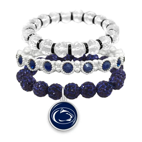 Penn State Nittany Lions Amanda Stack Crystal Bracelet Set Cover