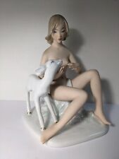 Statuette Porcelaine Wallendorf 1764 - Femme nue avec Faon - Steiner  - 18cm