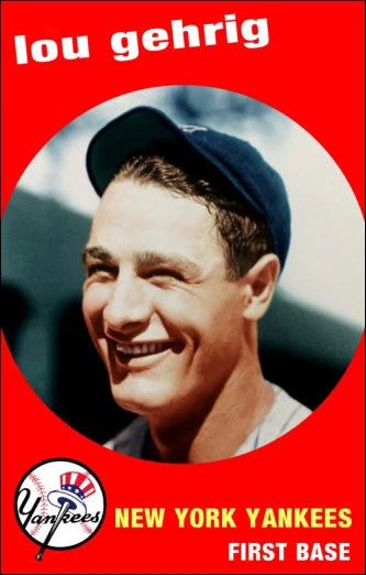 Pôster Lou Gehrig 11X17 - Bombardeiros New York Yankees Bronx - Imagem 1 de 1