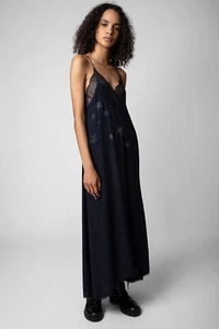 2023 Zadig & Voltaire Risty Soft Diamanté Stars Dress Size M NEW - Picture 1 of 6