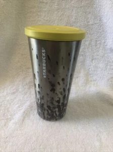 Starbucks Stainless Steel Tumbler Silver Black Yellow 2014 16 fl oz - NO STRAW - Picture 1 of 5
