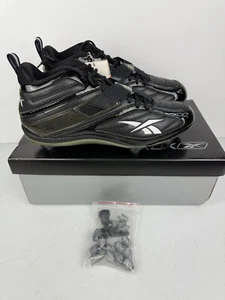 Reebok Mens NFL Pro Workhorse Mid D2 Cleats Shoes Black Size 12 NEW with Box - Picture 1 of 7