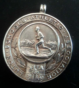 Vintage Silber Laufen/Leichtathletik Anhänger Medaille 1922-Luton Schulen 100 Yards Nr. 1 - Bild 1 von 3
