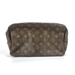 Louis Vuitton Trousse Toilette 28 Monogram Makeup Pouch Clutch Bag Brown M47522 - Picture 1 of 10