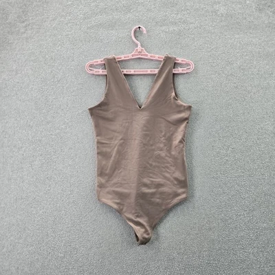 Abercrombie & Fitch Women Sleepwear M Taupe Bodysuit Lounge Snap Sleeveless - Image 1 of 4