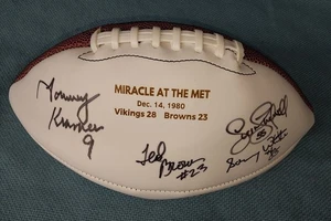 Minnesota Vikings "Miracle At The Met" Auto Signed Football Kramer Studwell - Picture 1 of 3