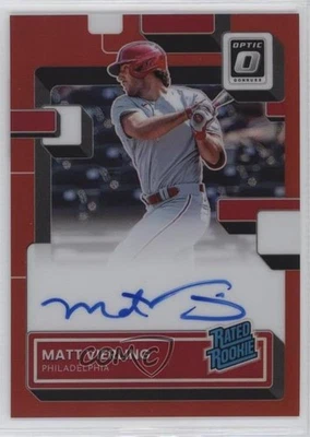 2022 Donruss Optic Rated Rookie Signatures Red Prizm /49 Matt Vierling Auto RC - Image 1 of 2