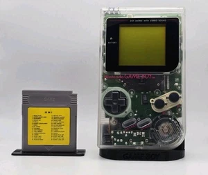 Authentic Nintendo Clear Gameboy DMG Working With Multi Game Cart And Stands - Picture 1 of 23