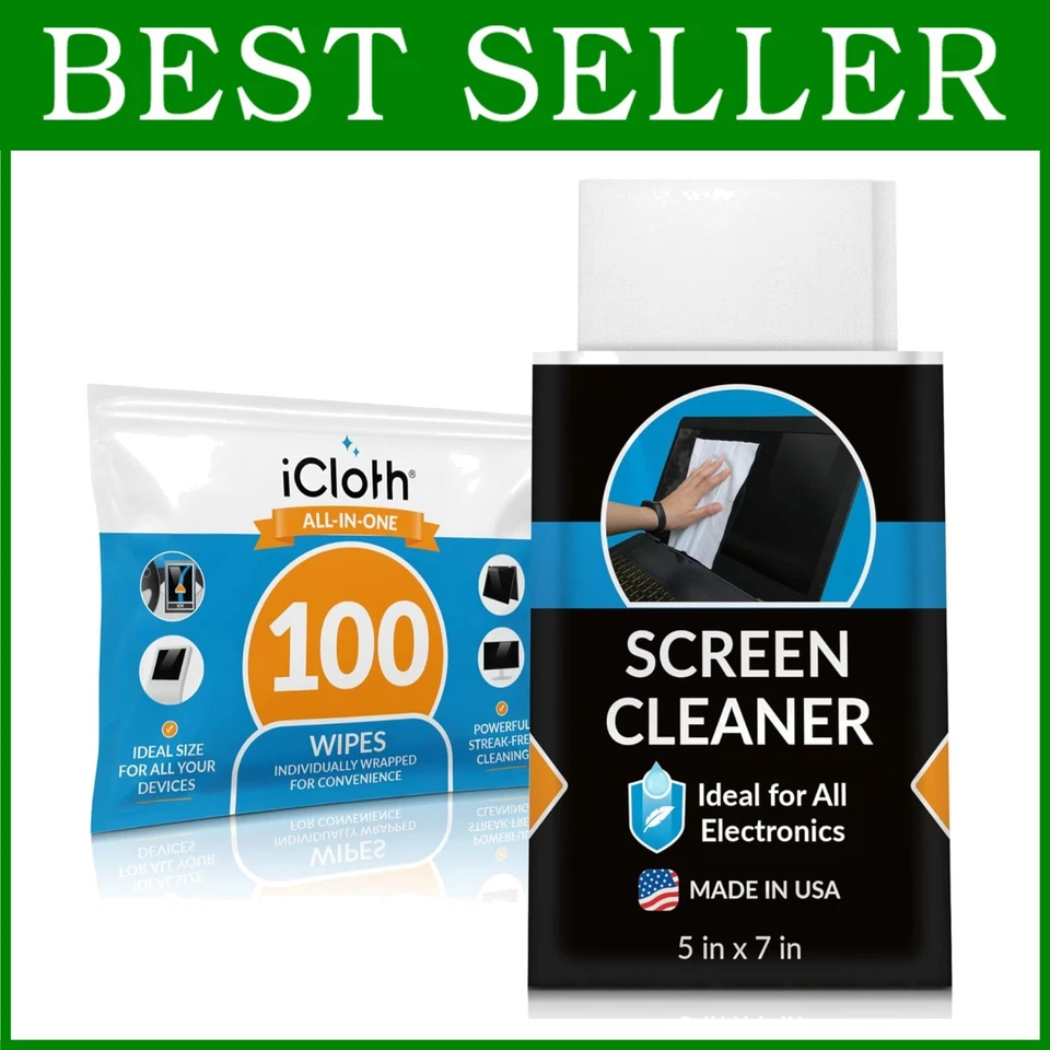 100 iCloth Avionics Touchscreen and Computer Cleaning Wipes Ica100