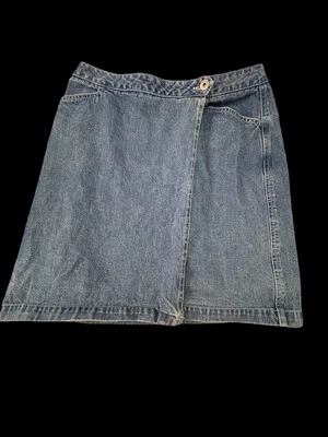 Falda envolvente vintage de mezclilla Ann Taylor talla 10 Y2K elegante, retro Foto 1 de 4