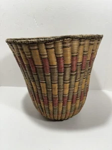 Vintage Hopi Wicker Peach Basket Handwoven Native American 12” Authentic - Picture 1 of 10