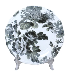 Plato de ensalada IKEA ARV verde floral borde de vieira hecho en Portugal - Imagen 1 de 5