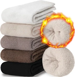 EBMORE Women’s Merino Wool Boot Socks 5 Pairs Thermal Winter Thick Hiking Crew - Picture 1 of 6