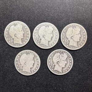 5PC LOT 1895-O Barber Half Dollars G/AG - Picture 1 of 2