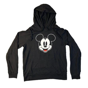 Disney Mickey Mouse 28 Graphic Youth L Jerry Leigh Black Lightweight - Picture 1 of 9
