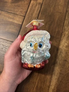 Vintage Christopher Radko Santa Hoot Christmas Ornament Owl 4.5 In. New - Picture 1 of 6