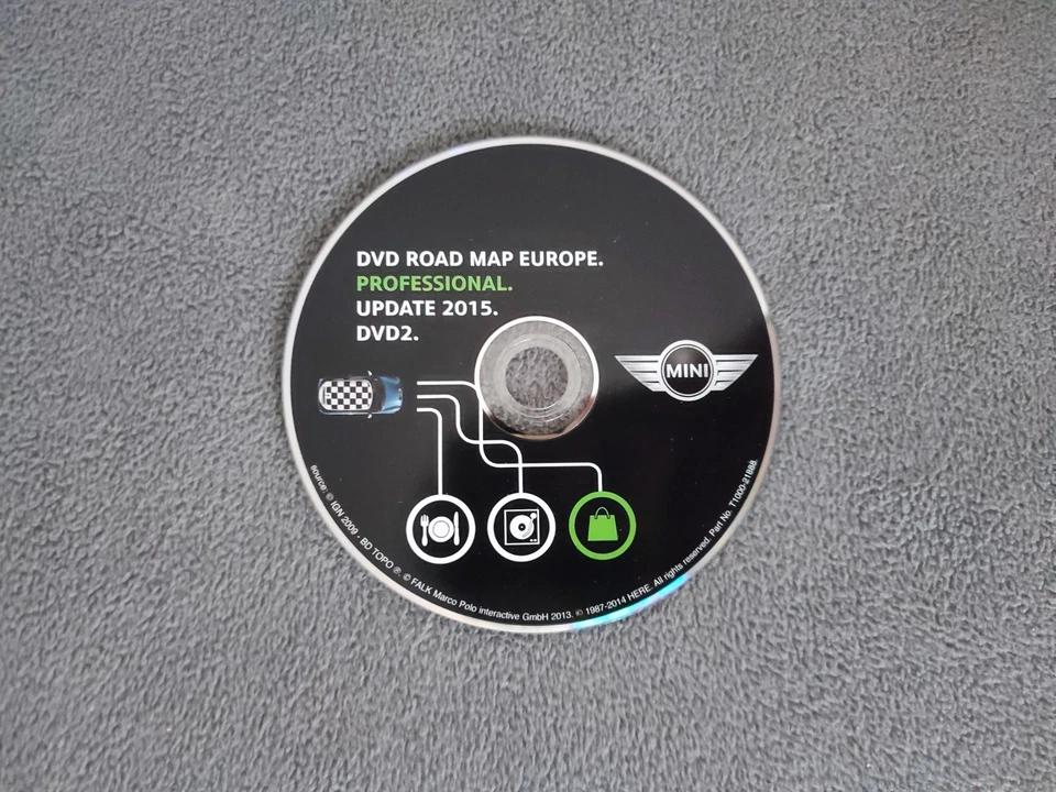 DVD NAVIGATION MINI PROFESSIONAL DEUTSCHLAND ITALIA BENELUX 2015 R55 R56 R57 - Bild 1 von 3