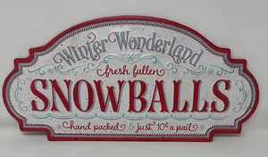 Letrero de pared de metal de bolas de nieve de invierno de Navidad, letrero de Navidad, NUEVO - Imagen 1 de 7