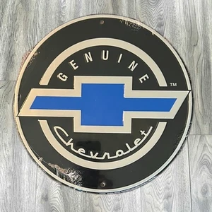 Genuine Chevrolet 12" Diameter Aluminum Licensed Embossed Sign Made in USA New! - Picture 1 of 2