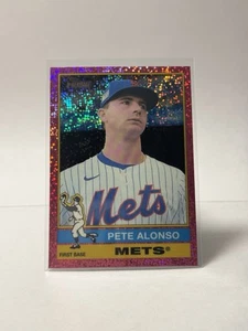 2025 Topps Heritage Pete Alonso #374 Cromo Rosa Scintillante Rifrattore Mets - Foto 1 di 2