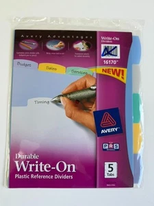 Avery - 16170 - Translucent Durable Write-on Plastic Dividers - 5 Tabs - Picture 1 of 8