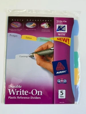 Avery - 16170 - Translucent Durable Write-on Plastic Dividers - 5 Tabs - Image 1 of 4