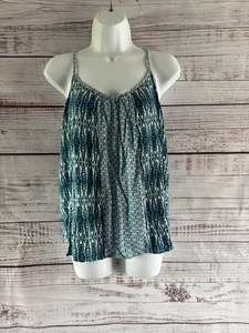 Tu Size 10 Blue Aztec Print Cami Top Boho Summer Lightweight Viscose - Picture 1 of 14