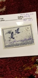 USA 1955 $2 Duck Migratory Bird Hunting Stamp Scott#RW22 Rare Find IDbt302. - Picture 1 of 3