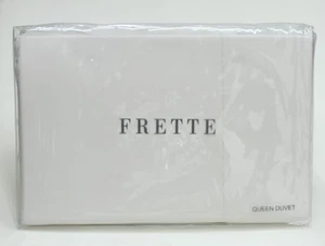 Frette Luxury Percale Queen Duvet Cover Ivory 100% Cotton Percale - Picture 1 of 8