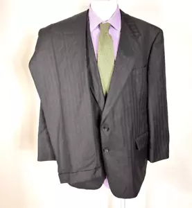 Hart Schaffner Marx Gold Trumpeter Suit Black Striped Jacket 44R Pants 38X30 - Picture 1 of 13