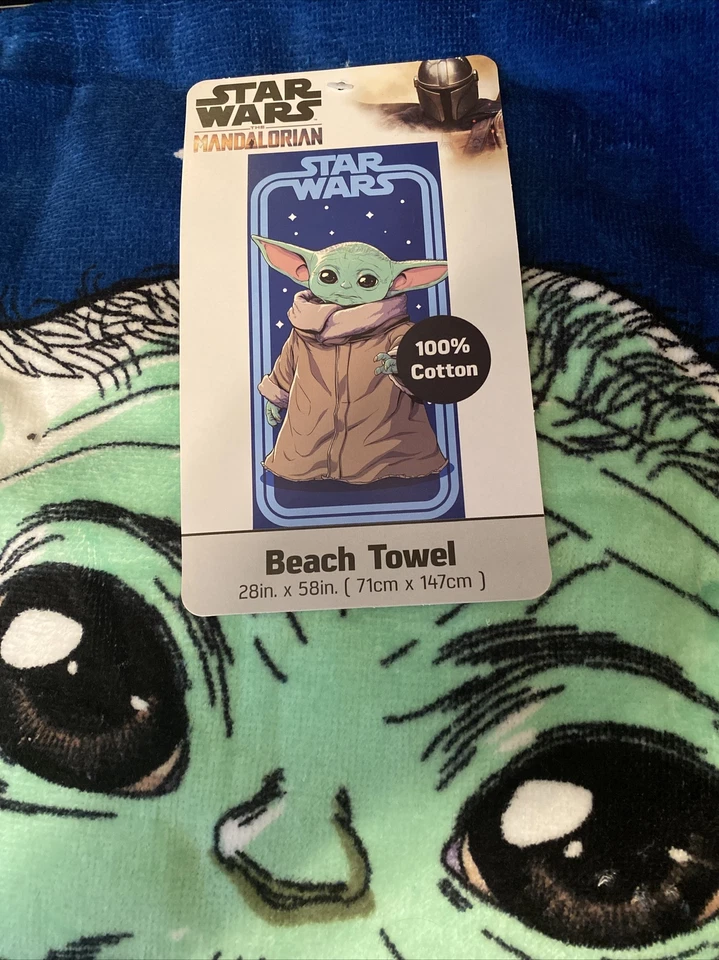 "Toalla de playa Disney Star Wars The Mandalorian Baby Yoda 28"" x 58"" NUEVA" Foto 1 de 1