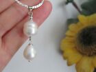 Huge Large White Baroque Keshi Kasumi F.W Cultured Pearl Necklace  Pendant.
