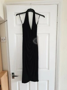 Womens Designer Julien Macdonald Debenhams  Black Sequined Dress Size 8 - Picture 1 of 6