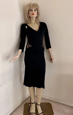 Gianni Versace Classic Evening Dress Midi Made In Italy Size 42EU/US 8 Vintage - Image 1 of 4