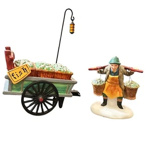 Department 56 Chelsea Market Fish Monger & Cart #5814-9 Figures Heritage Village - Picture 1 of 16