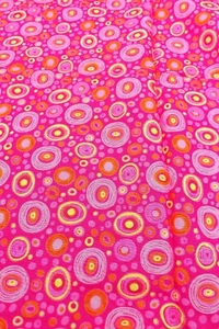 Marcus Brothers Textiles Pink Yellow Green Circles 70s Look Fabric 2/3 Yard - Picture 1 of 6