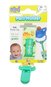Paci Holder Green Dinosaur Design Babies Pacifier Holder - Picture 1 of 3