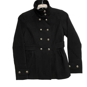 HYDRAULIC BLACK DOUBLE BREASTED PEA COAT SIZE SM NEW WITH TAG - Picture 1 of 9