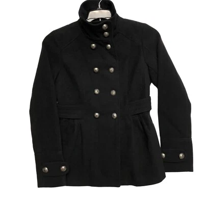 HYDRAULIC BLACK DOUBLE BREASTED PEA COAT SIZE SM NEW WITH TAG - Image 1 of 4