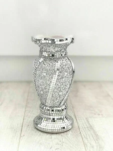 Beautiful Mosaic Vase Diamond Silver Crystal Decorative Mirror Flower Luxury NEW - Picture 1 of 1
