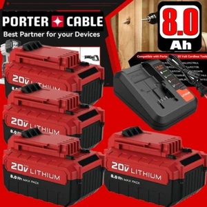 8.0Ah 20Volt Lithium Battery or Charger for PORTER CABLE 20V Max PCC680L PCC685L - Picture 1 of 23