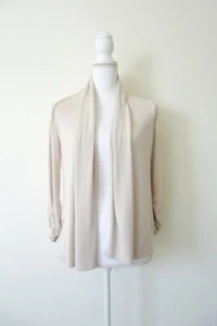 Premise Bone White/Beige Open Lightweight Shawl Collar Cardigan sz M - Picture 1 of 5