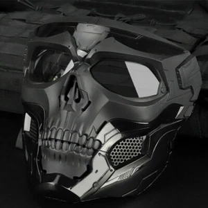 Schädel Taktische Maske Paintball Airsoft CS Full Face Schutz Helm Brille - Bild 1 von 12