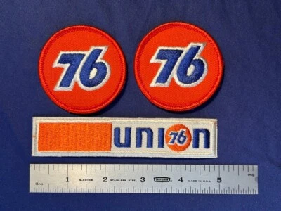 Lote de 3 parches de costura de parche de hierro vintage Unocal Union 76 gasolinera Petro sin usar Foto 1 de 4