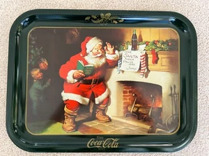 Vintage 1983 Coca-Cola Coke Santa Christmas Holiday Tray Excellent Condition - Picture 1 of 3