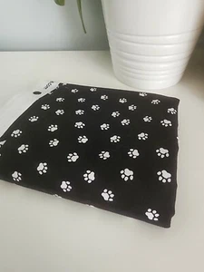 Fabric, 100% Quilting Fabric-Paw Prints, Wilmington Prints, Black w/White, - Picture 1 of 9