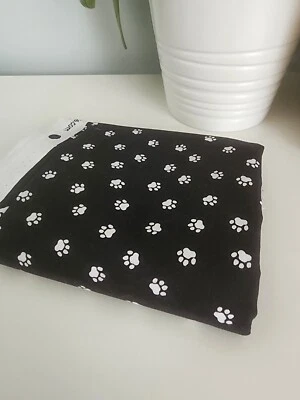 Fabric, 100% Quilting Fabric-Paw Prints, Wilmington Prints, Black w/White, - Image 1 of 4