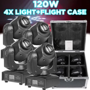 Luz principal móvil LED RGBW 120W haz escenario GOBO 4 PIEZAS DJ disco DMX + estuche - Imagen 1 de 16